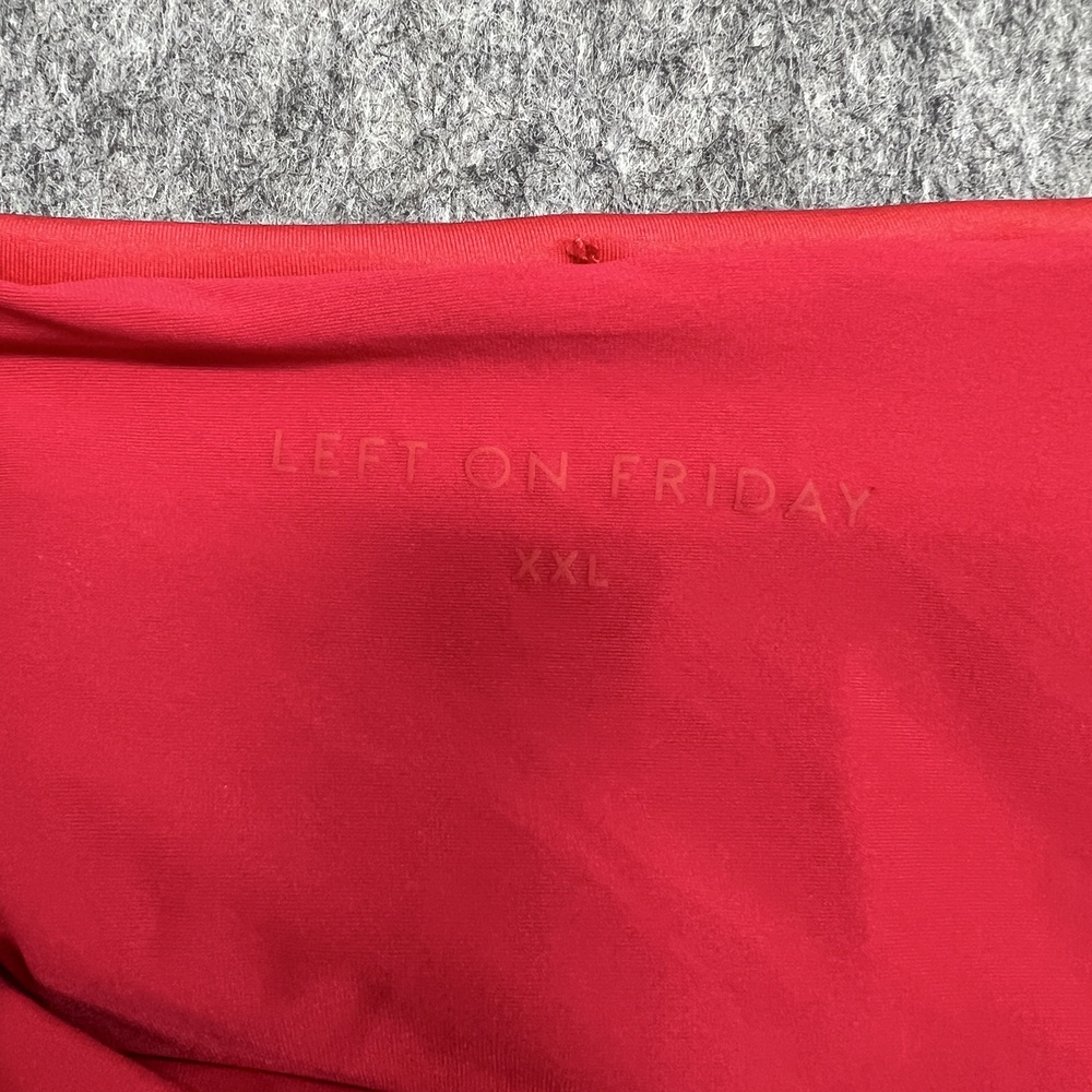 Left On Friday Swim Bottoms Womens 2XL Red Hi Hi High Waisted Bikini Swimwear - Picture 7 of 13